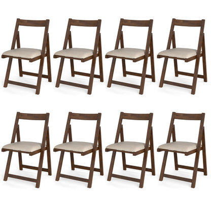 Set of 8 Foldable Dining Chair with Padded Seat and Curved Backrest