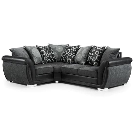 Shannon Black and Grey Large Corner Sofa