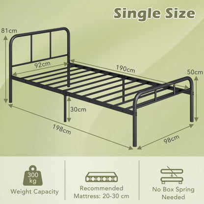 Bed Frame with Headboard and Footboard-Single Size
