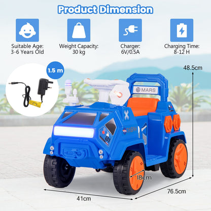 6V Kids Ride-on Car with Music with Radar and  Alarm Button-Navy