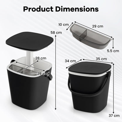 Portable Cooler Side Table with Handle and Bottle Opener-Black