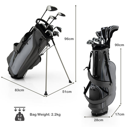 Men's Complete Golf Clubs Package Set 10 Pieces-Grey