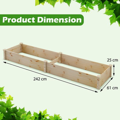 Wooden Raised Garden Bed for Vegetables Flowers Herbs-Natural