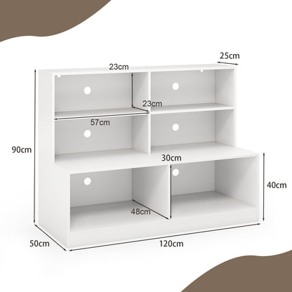 2-in-1 Entryway Shoe Cabinet with 2 Anti-tipping Kits for Living Room-White