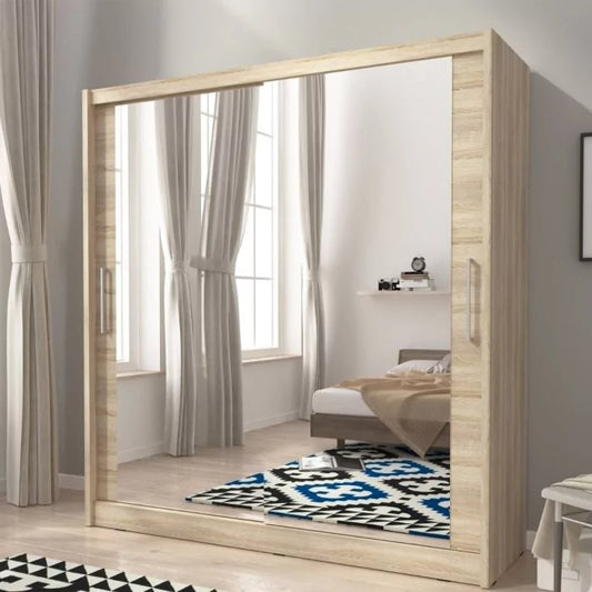 Splendor VI Sliding Door Wardrobe 200cm - Oak Sonoma