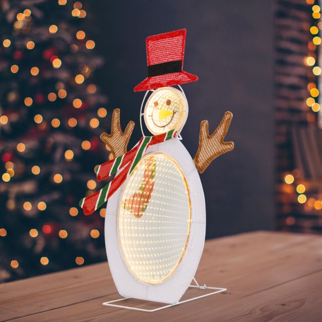 Pre-Lit Snowman with 2 Infinity Tunnel Lights and Top Hat