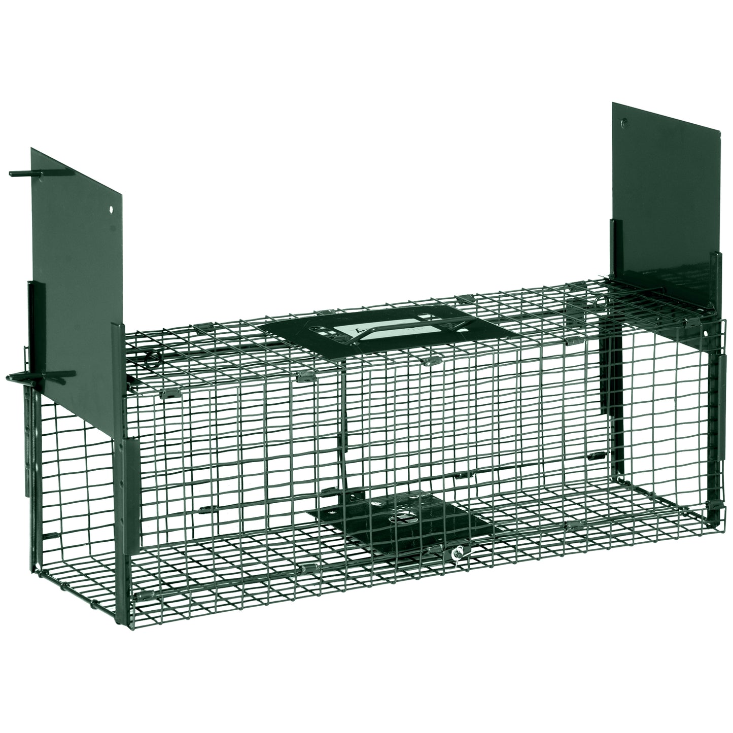 Outsunny Humane Rat Trap, Squirrel Trap with Double Doors, Live Cage Mousetrap for Indoors & Outdoors, Catch and Release Mice, Rats, Rodents, 60 x 18 x 20 cm, Green