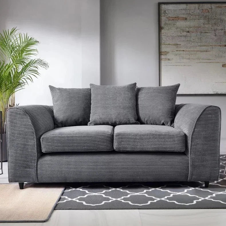 Jasmine Jumbo Cord 2 Seater Sofa - Grey