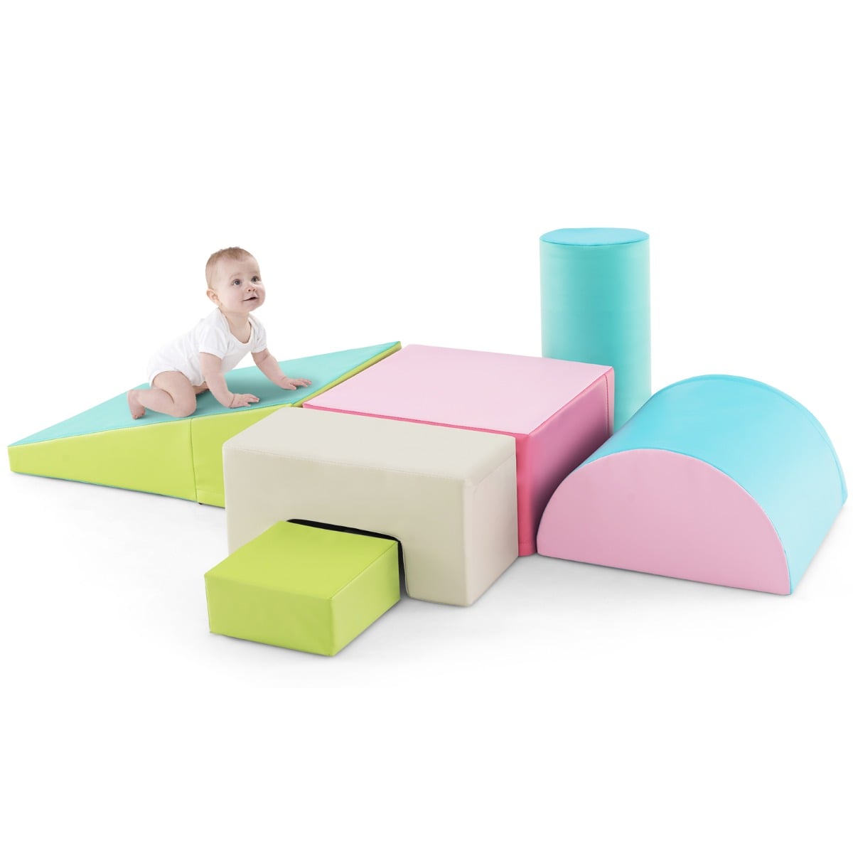 Foam Climbing Blocks with PU Cover for Toddlers 1-3-Green
