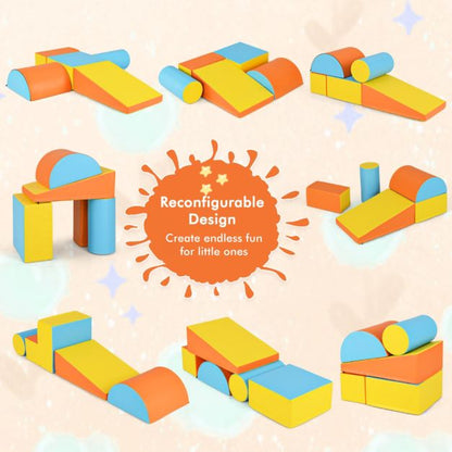 5 pcs. Foam building blocks Giant building blocks for romping & climbing Large building blocks Orange + Yellow