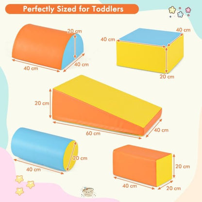 5 pcs. Foam building blocks Giant building blocks for romping &amp; climbing Large building blocks Orange + Yellow