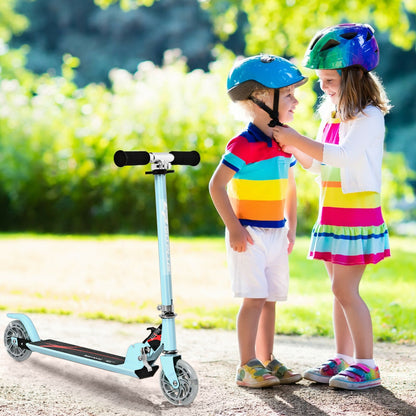 Kids Aluminum Folding Stunt Scooter with LED Wheels-Navy
