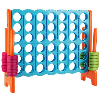 Giant Connect 4 in A Row with 42 Jumbo Rings for Garden & Beach-Orange