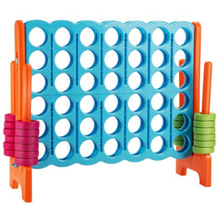 Giant Connect 4 in A Row with 42 Jumbo Rings for Garden & Beach-Orange