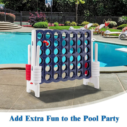 Giant 4 in A Row Game Set with 42 Jumbo Rings and Sliders-Dark Blue