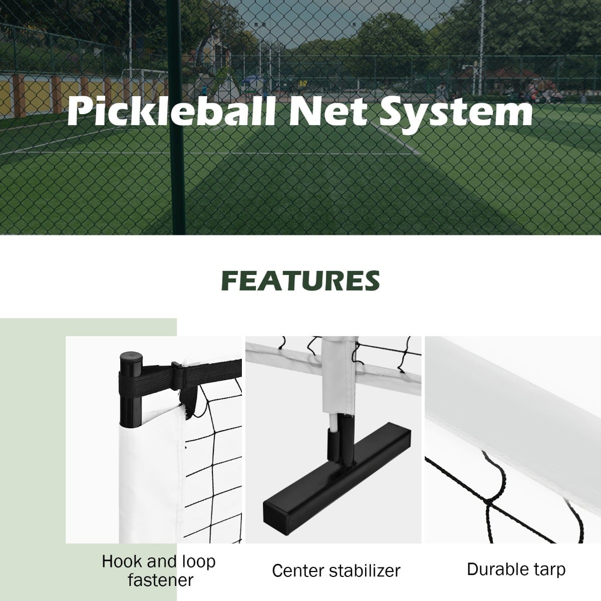 Offical Size Net System with Steel Pipes Strong and Carry Bag