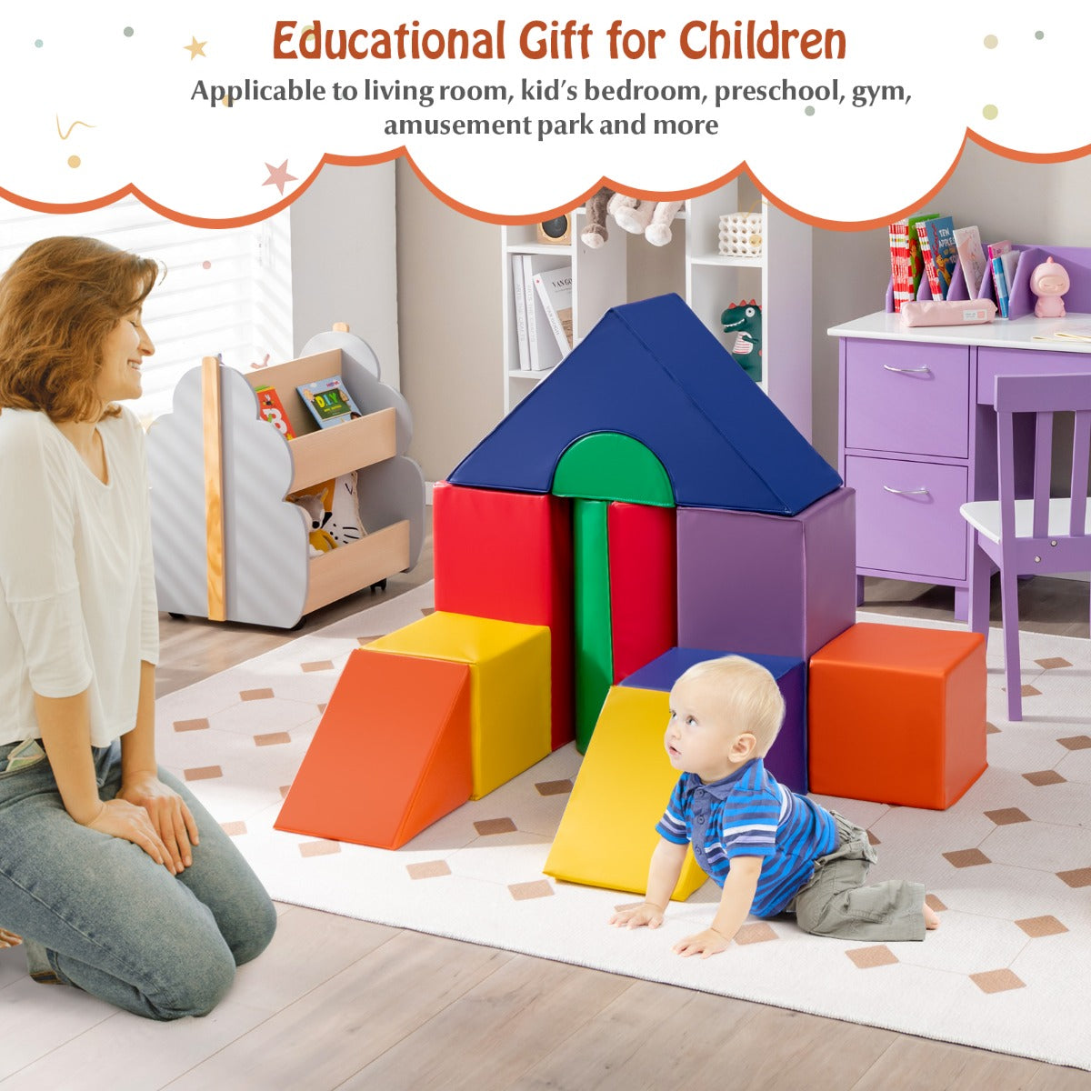 11 Piece Multi colored Foam Climbing & Crawling Block Playset