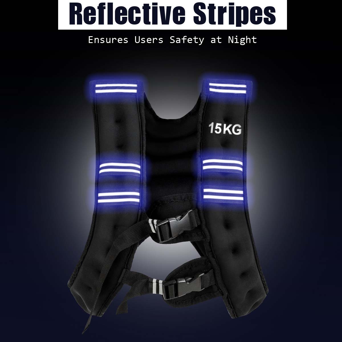 15 kg Training Vest with Adjustable Buckles and Net bag for Strengthening Muscles/Running/Walking