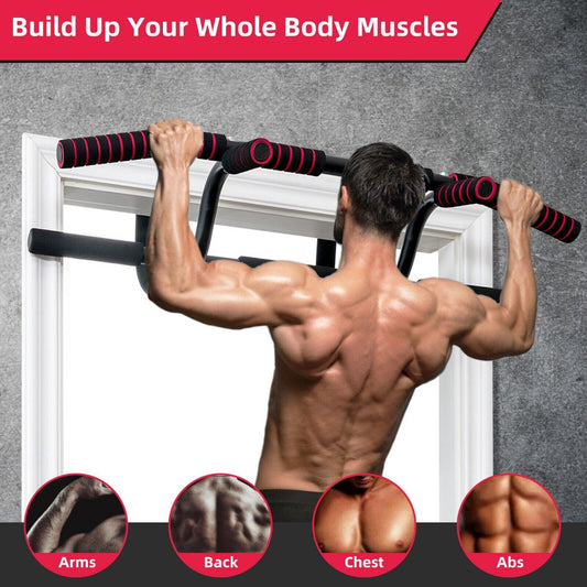 Doorway Pull up Bar Strength Training with Power Ropes and Foam Padded Handles
