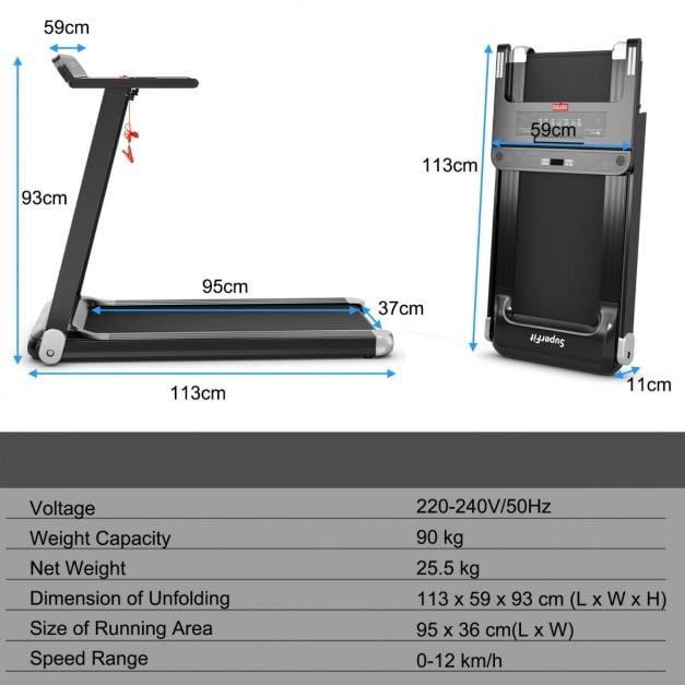 Folding Treadmill with APP Control and Bluetooth Speaker-Silver