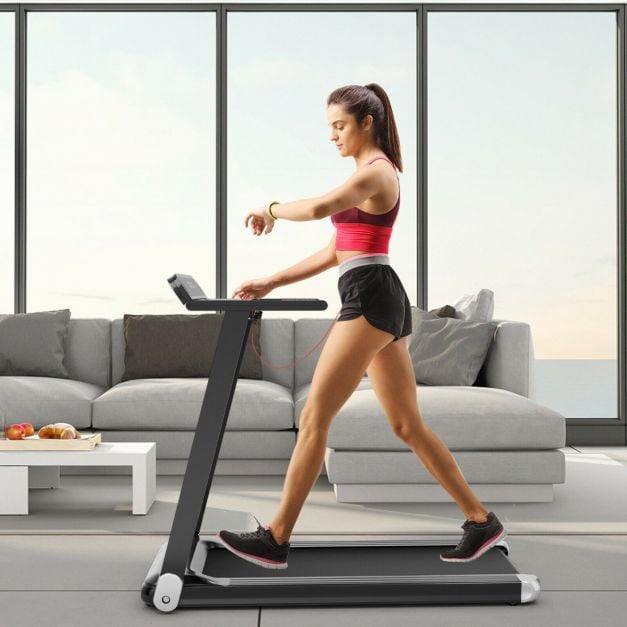 Folding Treadmill with APP Control and Bluetooth Speaker-Silver