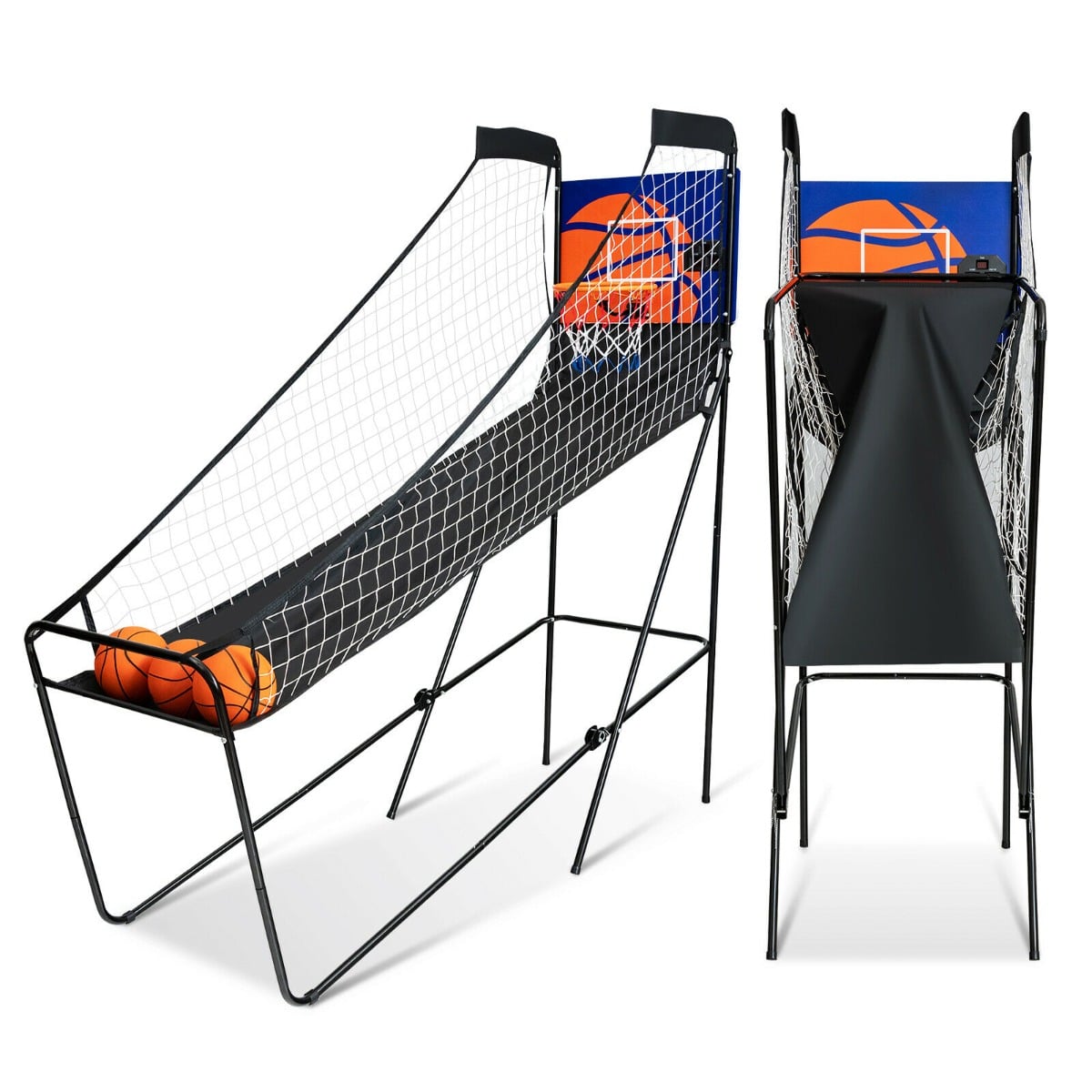Folding Basketball Arcade Game with Electronic Scorer and Buzzer