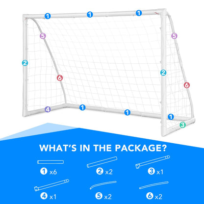 1.8m x 1.2m Portable Kids Soccer Goal for Backyard & Training