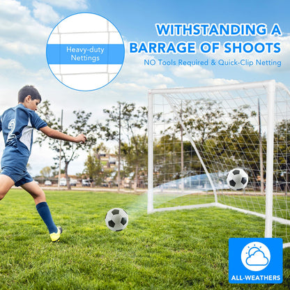 1.8m x 1.2m Portable Kids Soccer Goal for Backyard & Training
