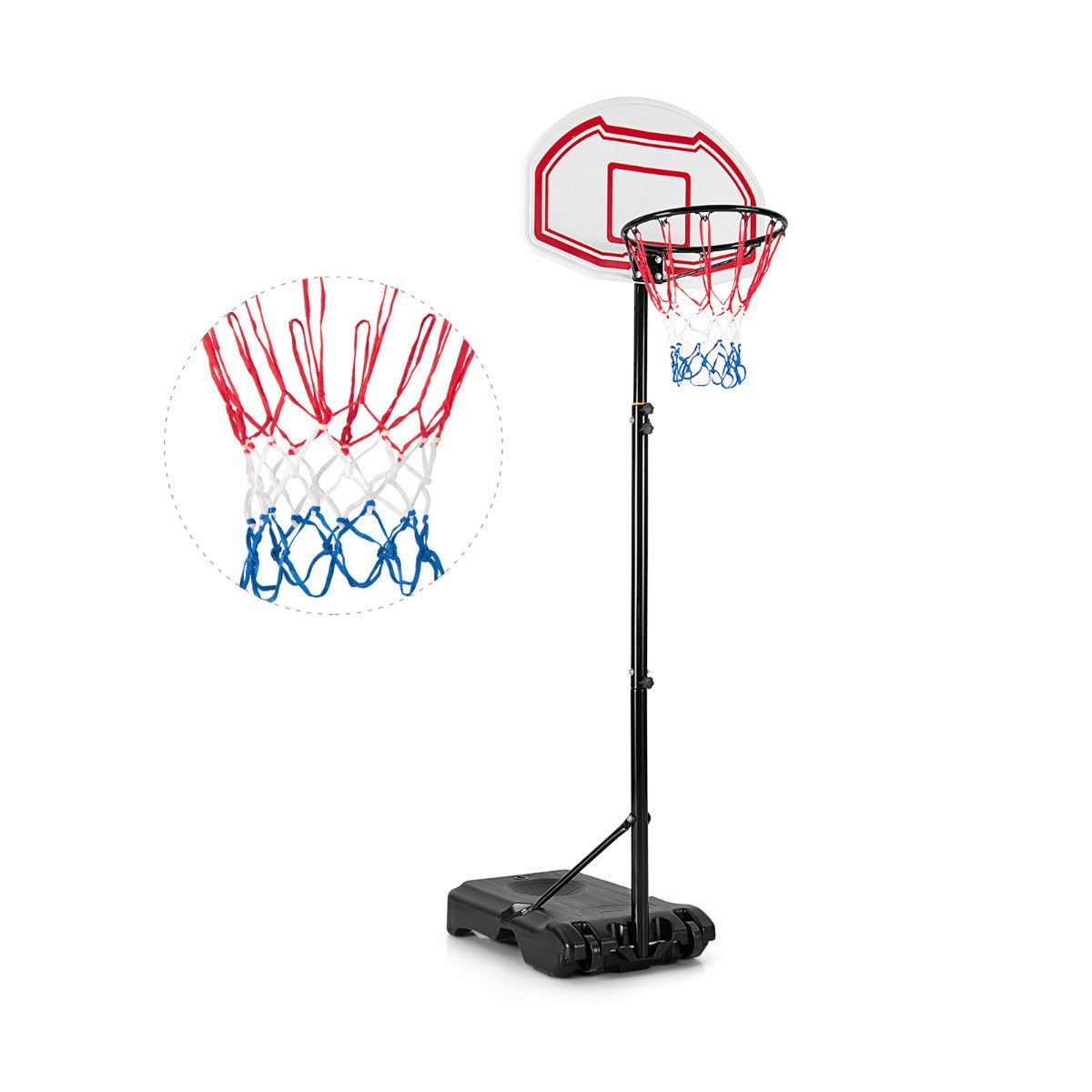 Height Adjustable Basketball Hoop with 2 Nets and Fillable Base