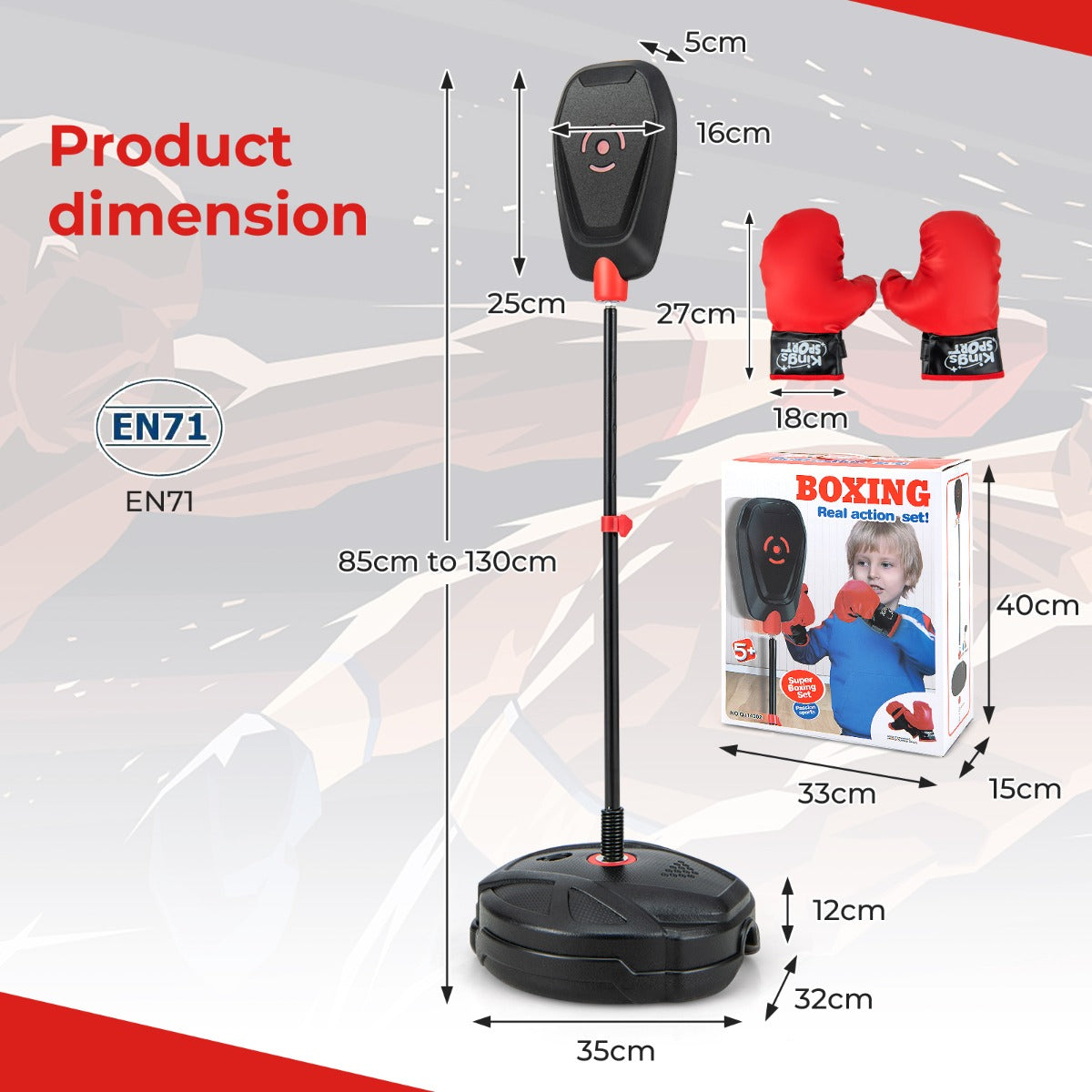 Inflation-Free Boxing set with Punching Bag Boxing Gloves