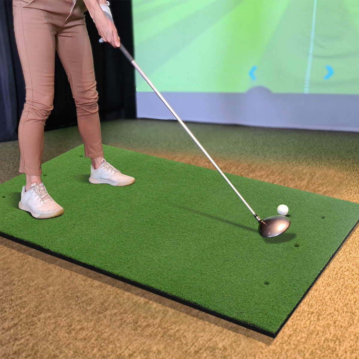 25 mm Golf Hitting Mat Includes 2 Rubber Tees and 2 Alignment Sticks