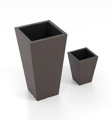 Square Taper Planter Set of 2 with Removable Inner Bucket and Drainage Holes-M