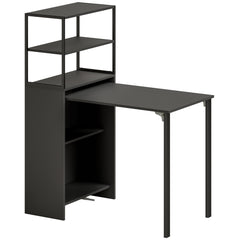 HOMCOM Folding Shelf and Work Table - Black
