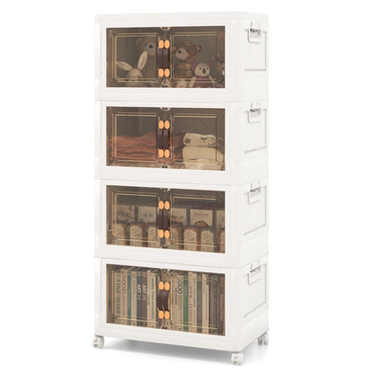 27/34/44/59/78/92.5 Gal Stackable Storage Bins with Lockable Wheels-44 Gal-4-Tier