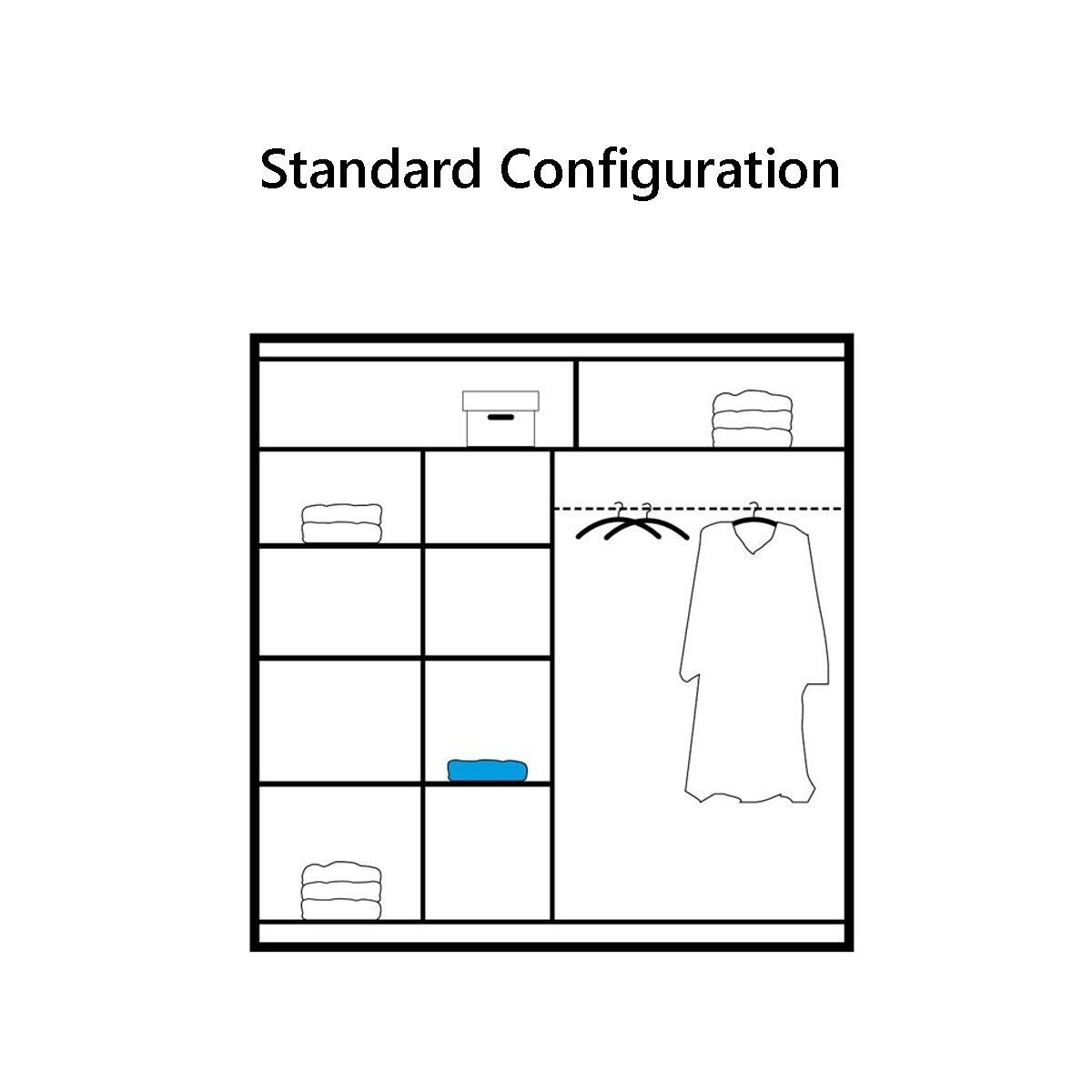 Sliding Wardrobe HAMPSTEAD 2 Door Mirrored Wardrobe White 203cm