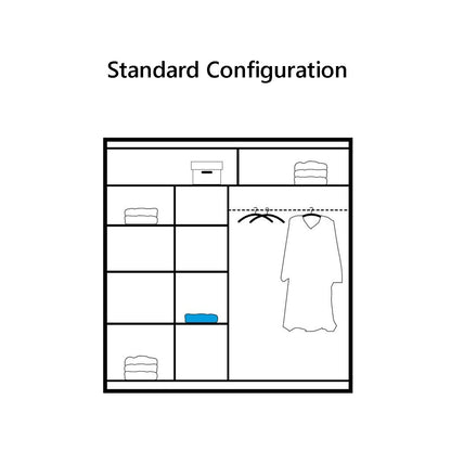 Sliding Wardrobe HAMPSTEAD 2 Door Mirrored Wardrobe White 203cm