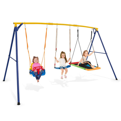 660 LBS Heavy Duty Carbon Steel Swing Frame-Yellow