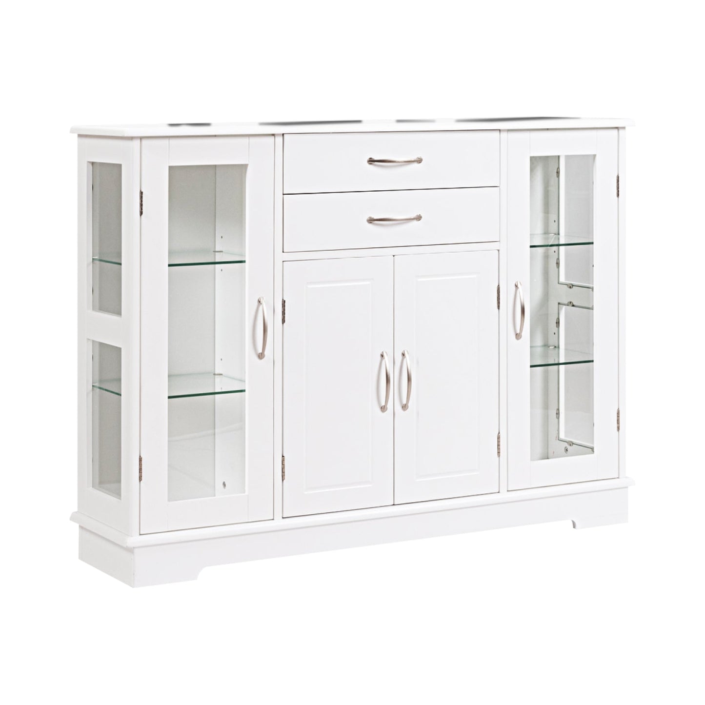 Buffet Sideboard with 2 Drawers & 3 Cabinets for Kitchen & Living Room-White