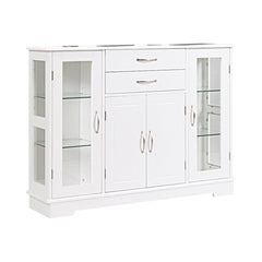 Buffet Sideboard with 2 Drawers & 3 Cabinets for Kitchen & Living Room-White