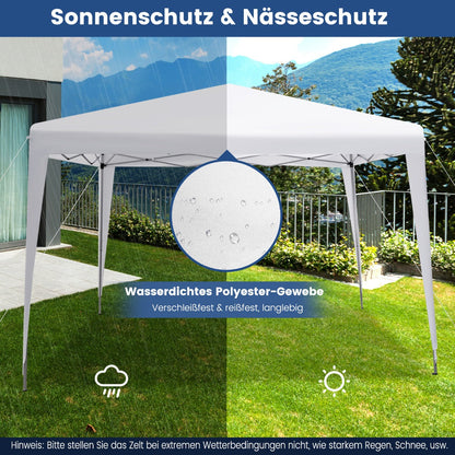 10 x 10 Feet Outdoor Pop-up Patio Canopy for  Beach and Camp-White