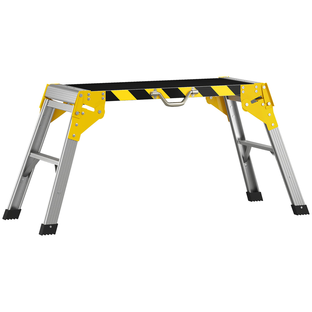 HOMCOM Work Bench, Foldable Aluminium Alloy Tool Stand with Handle, Non Slip, 150 kg, 110 x 32 x 50 cm
