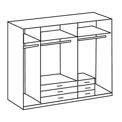 BONN 5 Door Wardrobe White and Grey 225cm