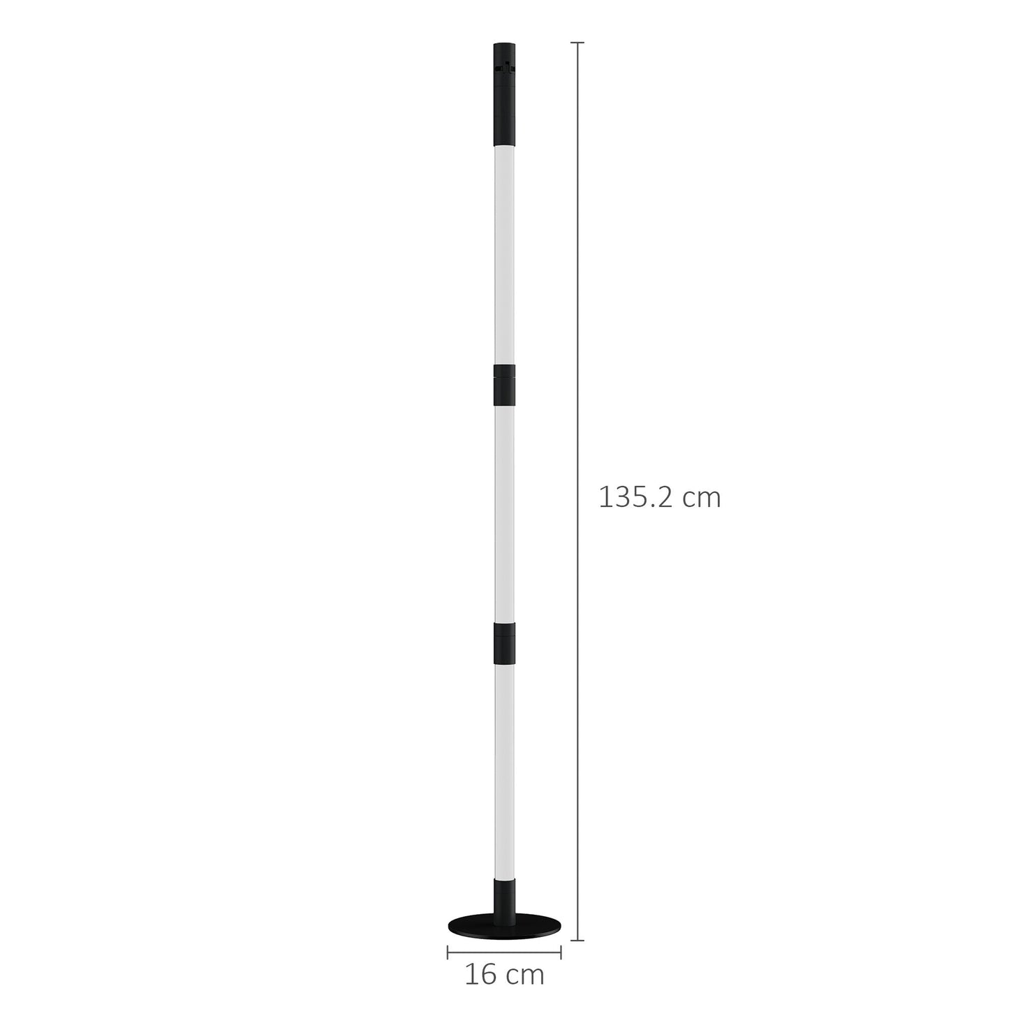 HOMCOM LED Floor Lamp with Reading Light, 360 RGB Detachable Corner Floor Lamp with App & Remote Control, Standing Lamp with Music Sync & Timing, for Living Room, Game Room, Dark Grey