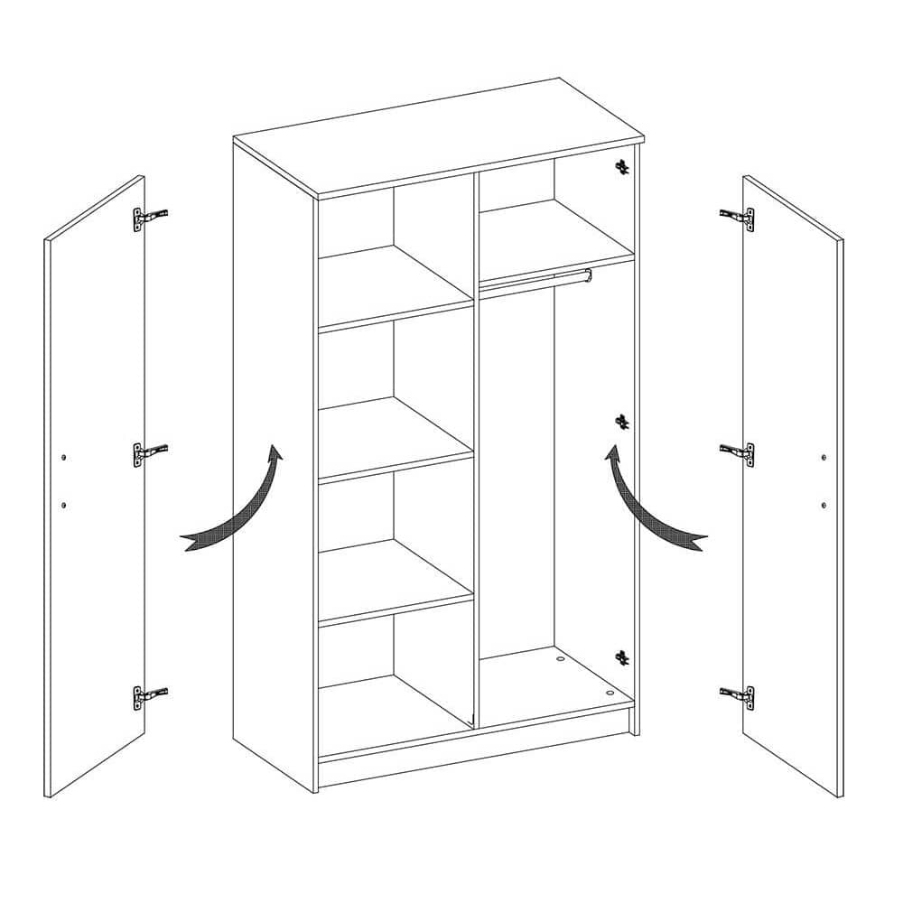 Smyk II SM-06 Hinged Wardrobe 80cm