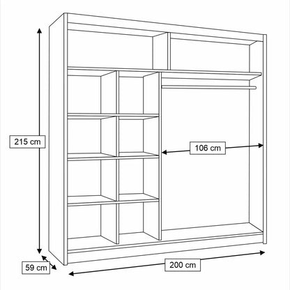 Avantgarde AV2 Sliding Door Wardrobe 200cm