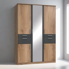 KODERA 3 Door Wardrobe Oak 135cm