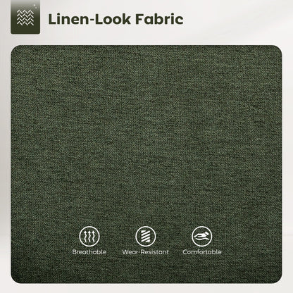 HOMCOM Set of Two Relaxed Tub Bar Stools - Dark Green