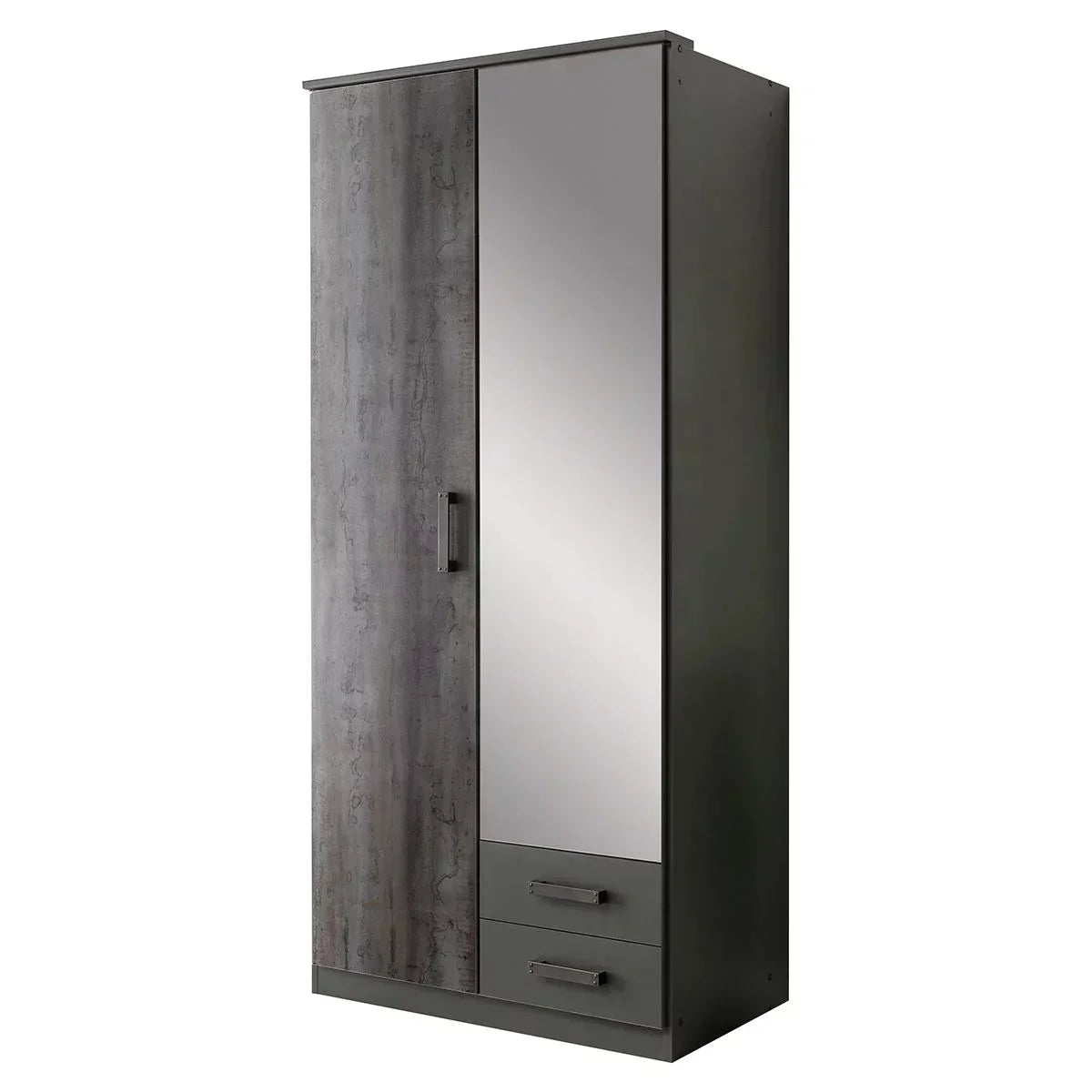 DARWIN 2 Door Wardrobe Grey 90cm