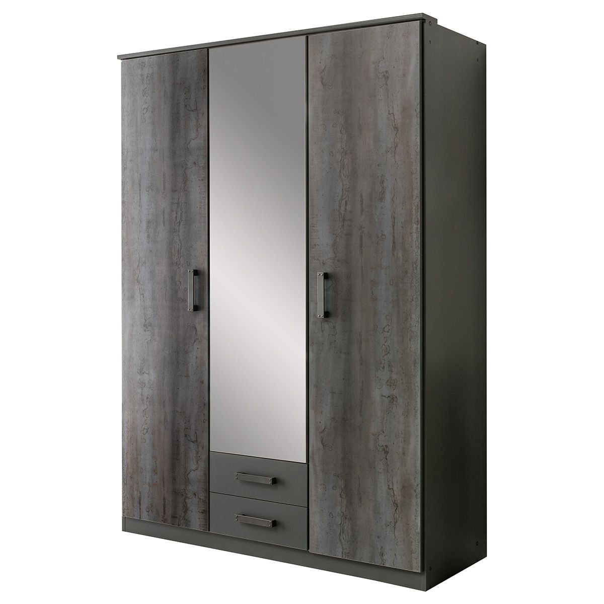 DARWIN 3 Door Wardrobe Grey 135cm
