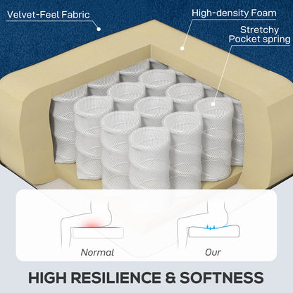 HOMCOM Wingback Accent Chair, Retro Upholstered Button Tufted Occasional Chair for Living Room and Bedroom, Blue